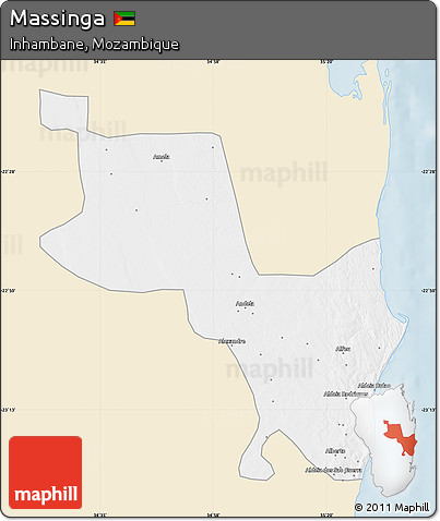 Classic Style Map of Massinga, single color outside