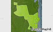 Physical Map of Massinga, darken