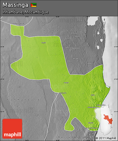 Physical Map of Massinga, desaturated