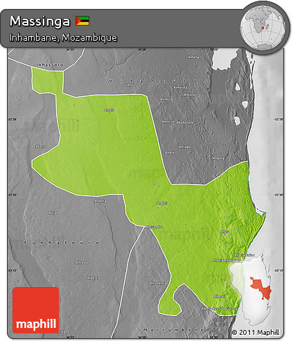 Physical Map of Massinga, desaturated