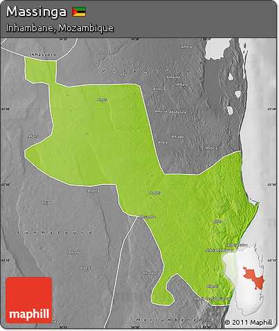 Physical Map of Massinga, desaturated