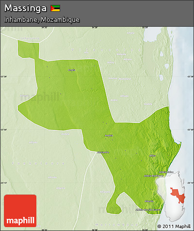 Physical Map of Massinga, lighten