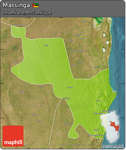 Physical Map of Massinga, satellite outside
