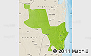 Physical Map of Massinga, shaded relief outside