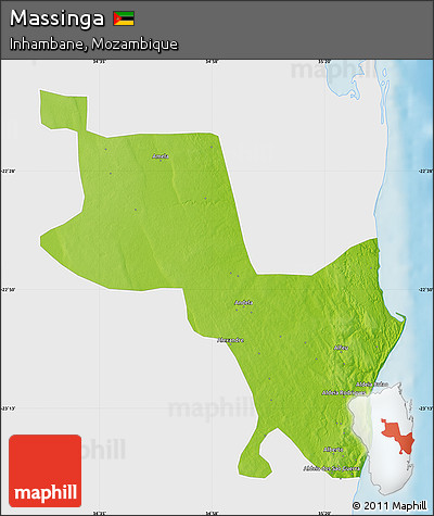 Physical Map of Massinga, single color outside
