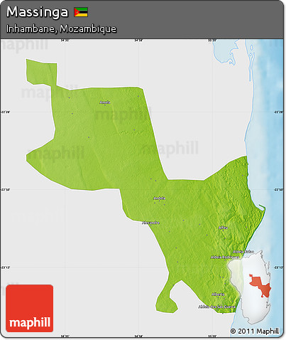 Physical Map of Massinga, single color outside