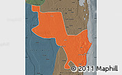 Political Map of Massinga, darken, semi-desaturated
