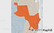 Political Map of Massinga, lighten, semi-desaturated