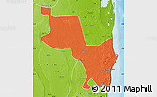 Political Map of Massinga, physical outside