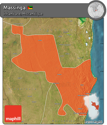 Political Map of Massinga, satellite outside