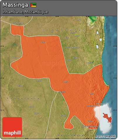 Political Map of Massinga, satellite outside