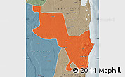 Political Map of Massinga, semi-desaturated