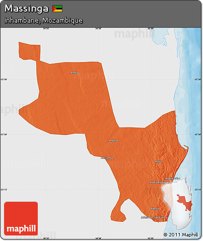Political Map of Massinga, single color outside