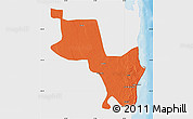 Political Map of Massinga, single color outside