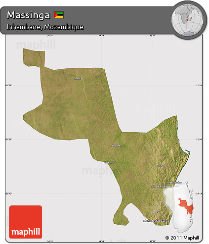 Satellite Map of Massinga, cropped outside
