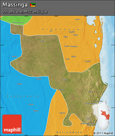 Satellite Map of Massinga, political outside