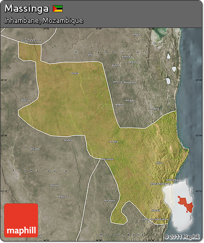 Satellite Map of Massinga, semi-desaturated