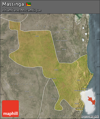 Satellite Map of Massinga, semi-desaturated