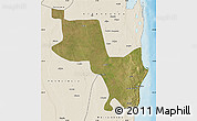 Satellite Map of Massinga, shaded relief outside