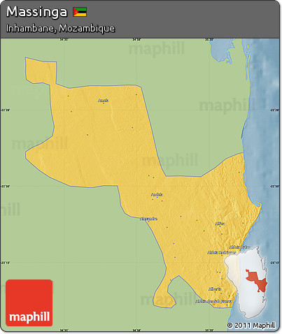 Savanna Style Map of Massinga, single color outside