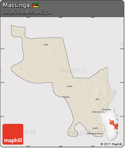 Shaded Relief Map of Massinga, cropped outside