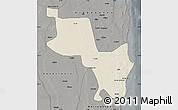 Shaded Relief Map of Massinga, darken, semi-desaturated