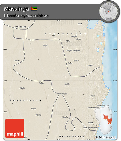 Shaded Relief Map of Massinga