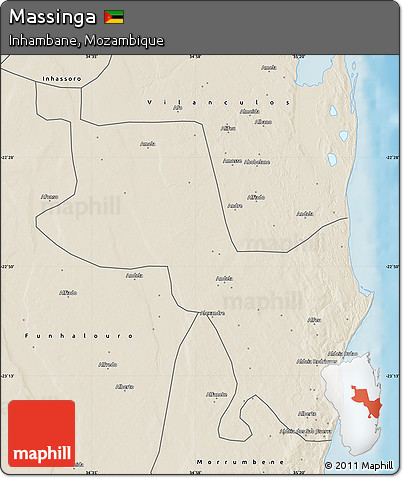 Shaded Relief Map of Massinga