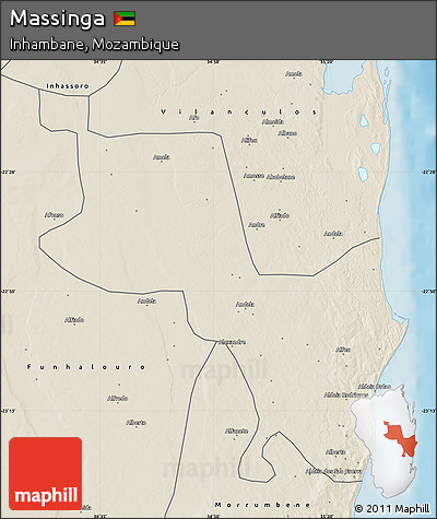 Shaded Relief Map of Massinga