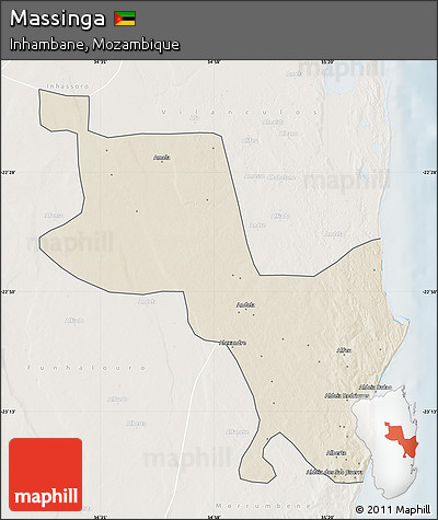 Shaded Relief Map of Massinga, lighten