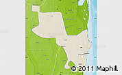 Shaded Relief Map of Massinga, physical outside