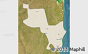 Shaded Relief Map of Massinga, satellite outside