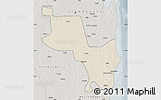 Shaded Relief Map of Massinga, semi-desaturated