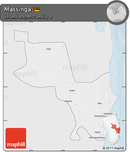 Silver Style Map of Massinga, single color outside