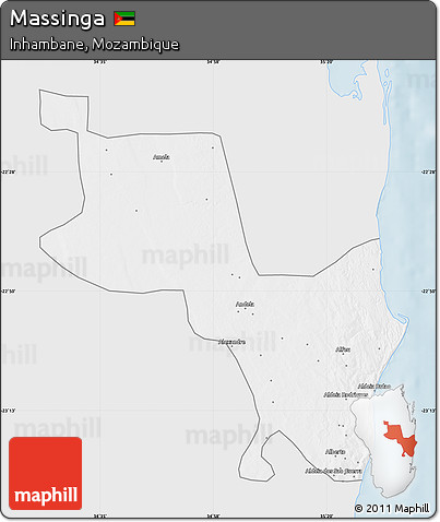 Silver Style Map of Massinga, single color outside