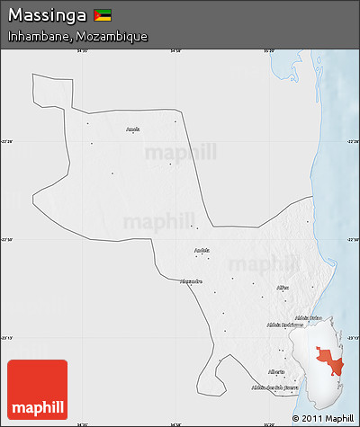 Silver Style Map of Massinga, single color outside