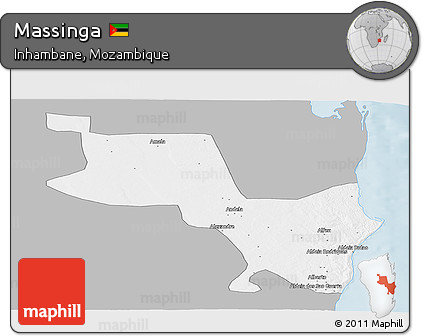 Gray Panoramic Map of Massinga, single color outside