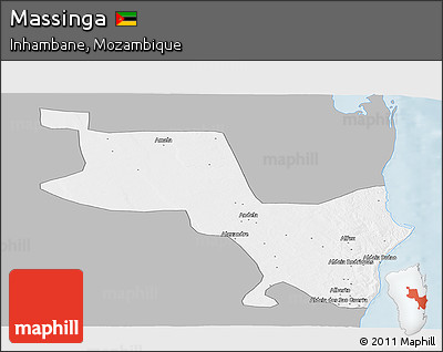 Gray Panoramic Map of Massinga, single color outside