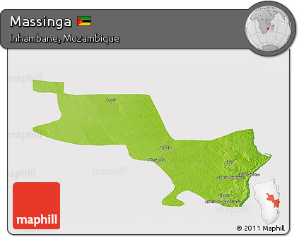 Physical Panoramic Map of Massinga, cropped outside