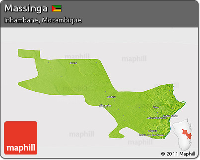 Physical Panoramic Map of Massinga, cropped outside