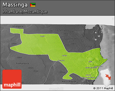 Physical Panoramic Map of Massinga, darken, desaturated