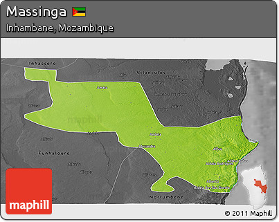 Physical Panoramic Map of Massinga, darken, desaturated