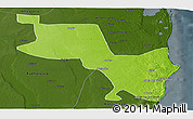 Physical Panoramic Map of Massinga, darken