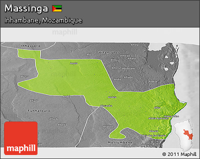 Physical Panoramic Map of Massinga, desaturated