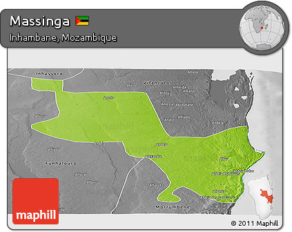 Physical Panoramic Map of Massinga, desaturated