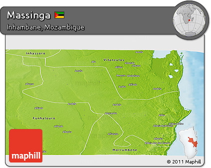 Physical Panoramic Map of Massinga