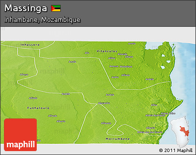 Physical Panoramic Map of Massinga