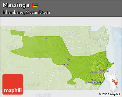 Physical Panoramic Map of Massinga, lighten