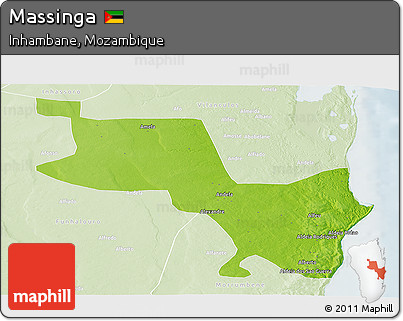 Physical Panoramic Map of Massinga, lighten
