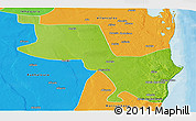 Physical Panoramic Map of Massinga, political outside